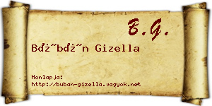 Búbán Gizella névjegykártya